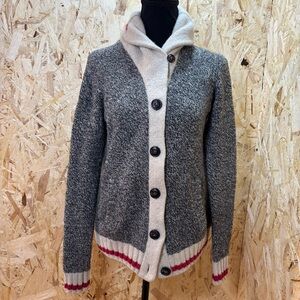 Roots Wool Blend Cardigan Shawl Collar Button Up Sweater Canada - Cabincore